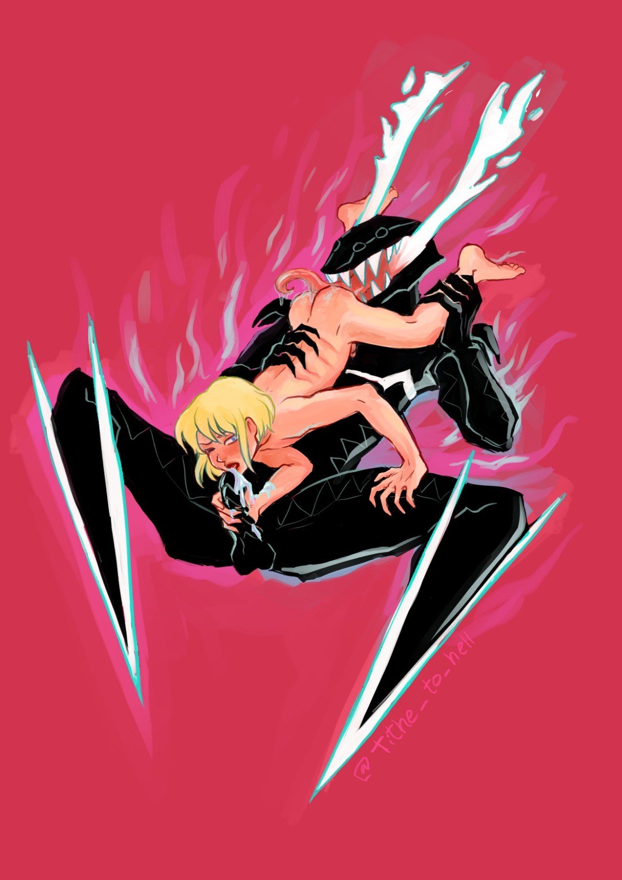 lio gets fucked by his burnish armor while sucking its dick